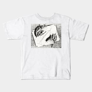 Escher Drawing Hands Art Poster 1948 Imp-Art Surreal Poster Kids T-Shirt